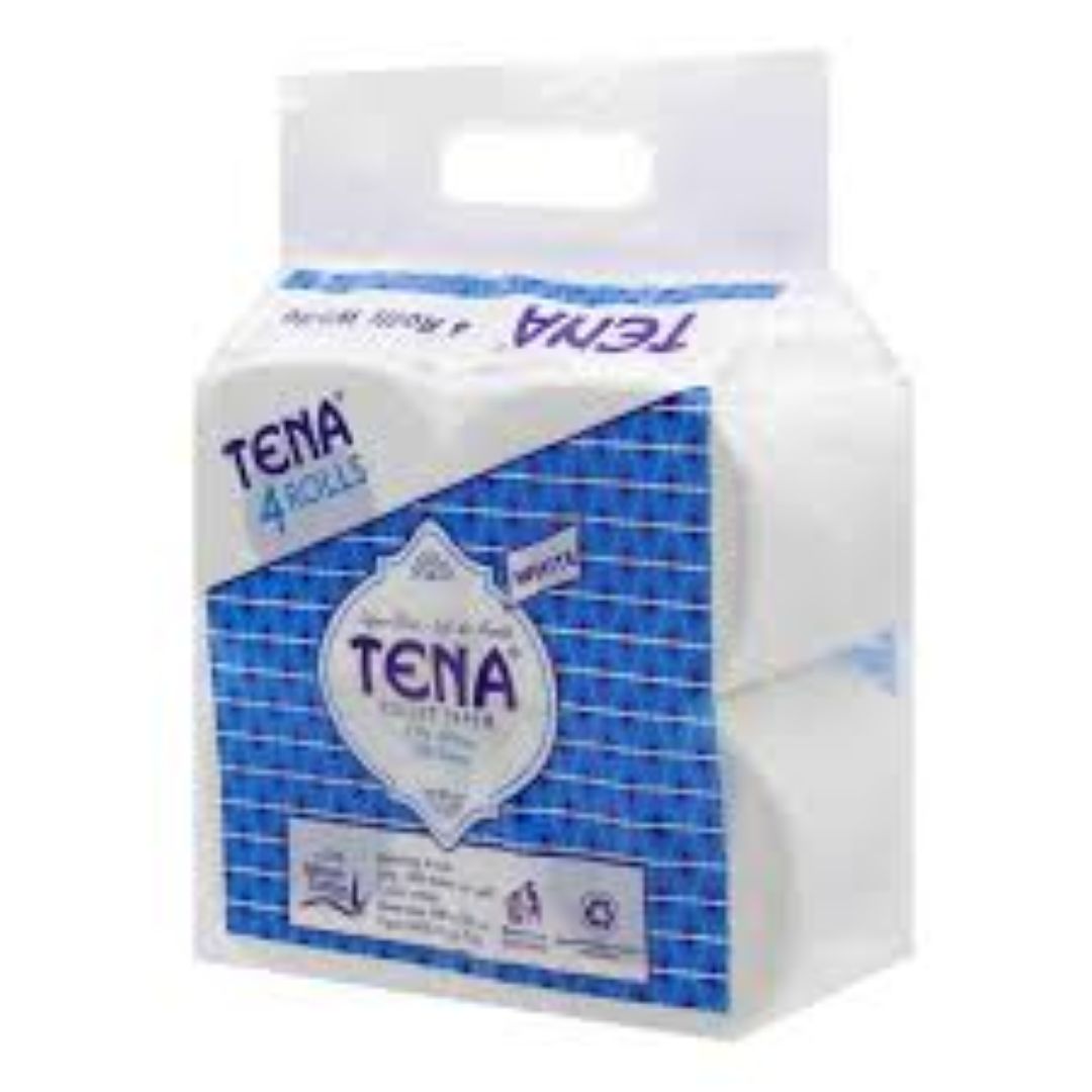TENA WHITE TOILET ROLL 4'S